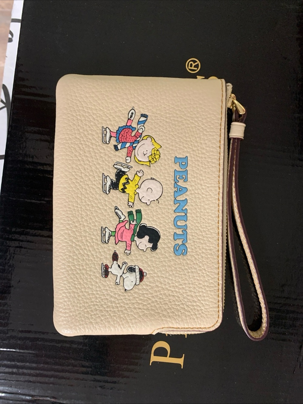 Coach x Peanuts Snoopy and Friends Zip Wristlet in Ivory Cream